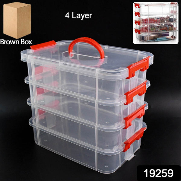 4-Layer Transparent Multipurpose Plastic Storage Box - dailyneed.life
