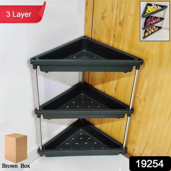 3-Layer Multipurpose Plastic Corner Storage Rack - dailyneed.life