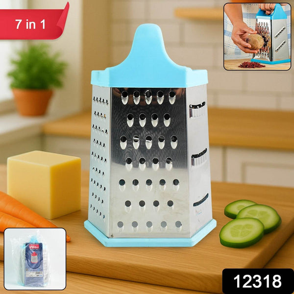 Ritu Heavy-Duty 7-in-1 Multipurpose Stainless Steel Hexagonal Grater - dailyneed.life