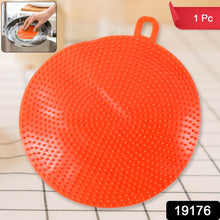 Red Silicone Dish Scrubber Sponge Mildew Free, Non Stick, Heat Resistant - dailyneed.life