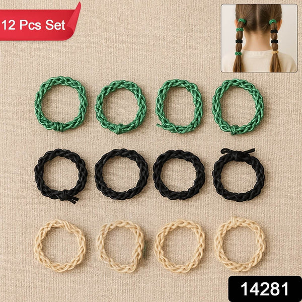 Braided Elastic Hair Bands Set (12 Pc) - dailyneed.life