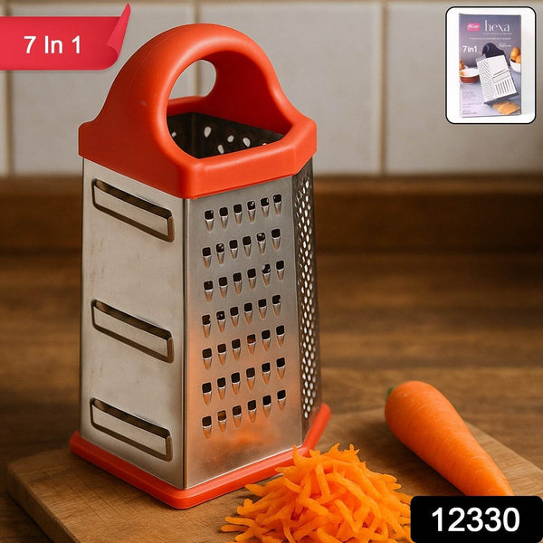 Supermom 7-in-1 Heavy Duty Stainless Steel Box Grater with Ergonomic Handle (1 Pc) - dailyneed.life