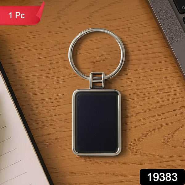 Premium Rectangular Black & Silver Metal Keychain (1 Pc) - dailyneed.life