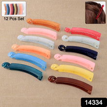 Multicolor Plastic Banana Hair Clips Set (12 Pc) - dailyneed.life
