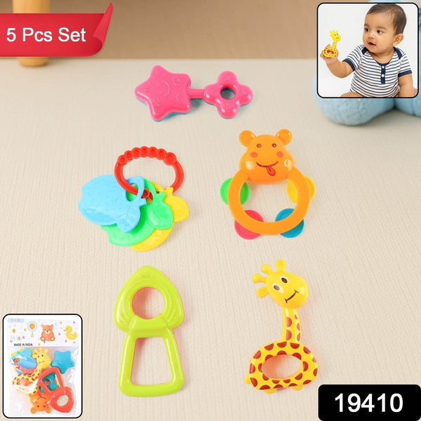 Plastic Baby Rattle Toys 5 Pcs Set - dailyneed.life