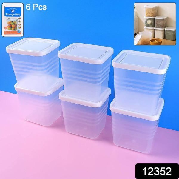 Transparent Square Plastic Food Storage Container Set (6 Pc) - dailyneed.life