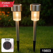 Solar-Powered Stainless Steel Garden Pathway Lights 31x4 cm (2 Pc) - dailyneed.life