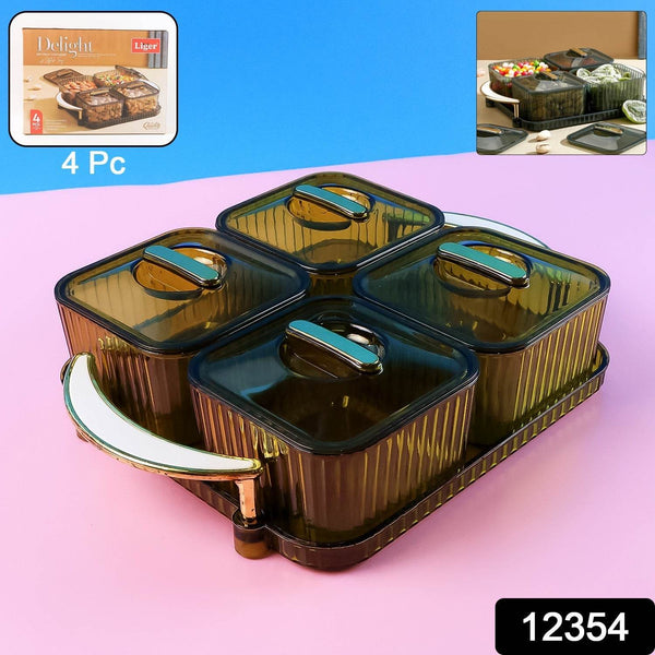 Liger Luxury Delight 4-Piece Dryfruit Storage Box (1 Set) - dailyneed.life