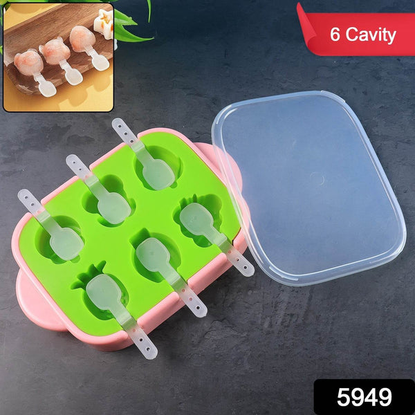 6-Cavity Silicone Ice Cream and Popsicle Mold Tray (1 Set) - dailyneed.life