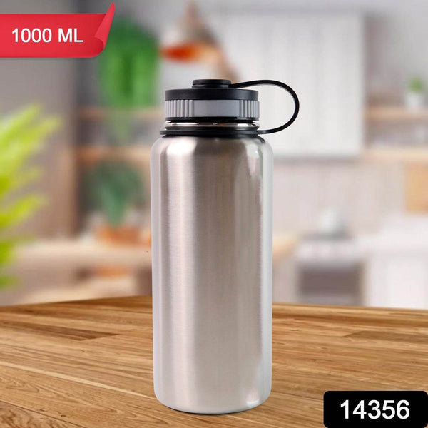 Silver Stainless Steel Double Wall Vacuum-Insulated Drink Water Bottle (1000 ML) - dailyneed.life