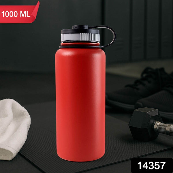 Red Stainless Steel Double Wall Vacuum-Insulated Drink Water Bottle (1000 ML) - dailyneed.life