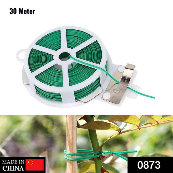 Plastic Twist Tie Wire Spool With Cutter For Garden Yard Plant 30m (Green) - dailyneed.life