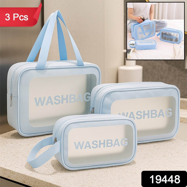 3-IN-1 Waterproof Transparent Travel Toiletry Bag Set - dailyneed.life