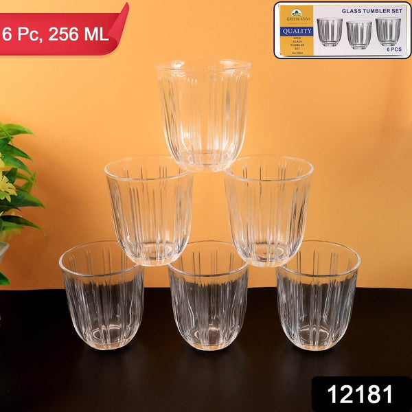 Premium Transparent Glass Tumbler Set (256ML / 6 Pc) - dailyneed.life