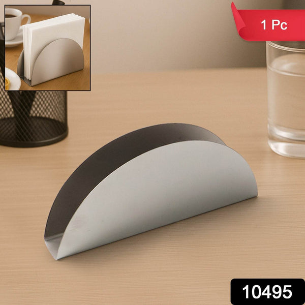Stainless Steel Half-Moon Shaped Tissue Paper Napkin Holder Stand (1 Pc) - dailyneed.life