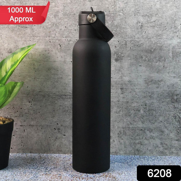 Stainless Steel Water Bottle with Carry Strap & Built-In Straw 1000ML Approx (1 Pc) - dailyneed.life