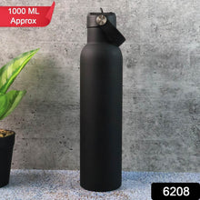 Stainless Steel Water Bottle with Carry Strap & Built-In Straw 1000ML Approx (1 Pc) - dailyneed.life