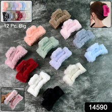 Big-Size Soft Faux Fur Hair Claw Clips (12 Pc) - dailyneed.life