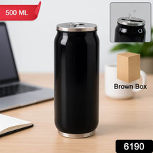 Stainless Steel Can-Shaped Vacuum Flask with Built-In Straw 500ml Approx (1 Pc) - dailyneed.life
