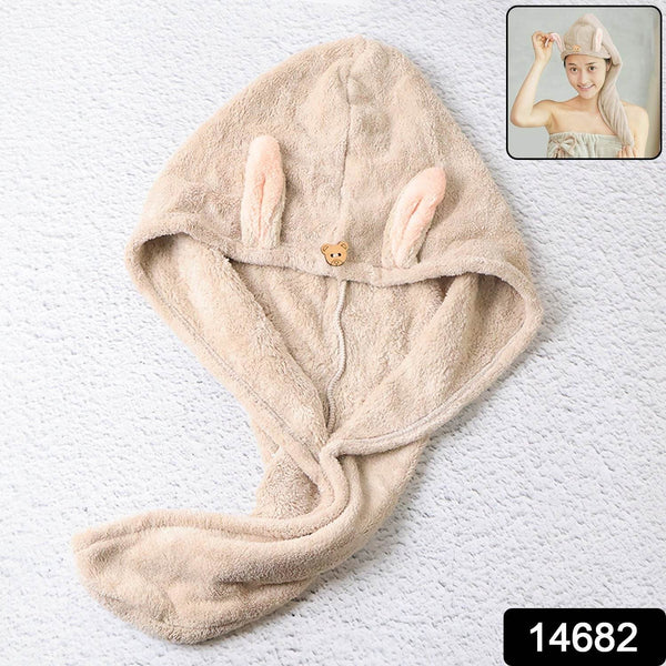 Cute Animal Ear Hooded Hair Drying Towel Wrap (1 Pc) - dailyneed.life