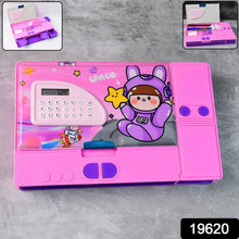 Multi-Functional Space Theme Pencil Box with Built-in Calculator (1 Pc) - dailyneed.life