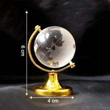 Small Crystal Globe Table Showpiece with Golden Stand (1 Pc) - dailyneed.life