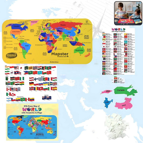 Aditi Mapster World Map EVA Foam Puzzle Set - dailyneed.life
