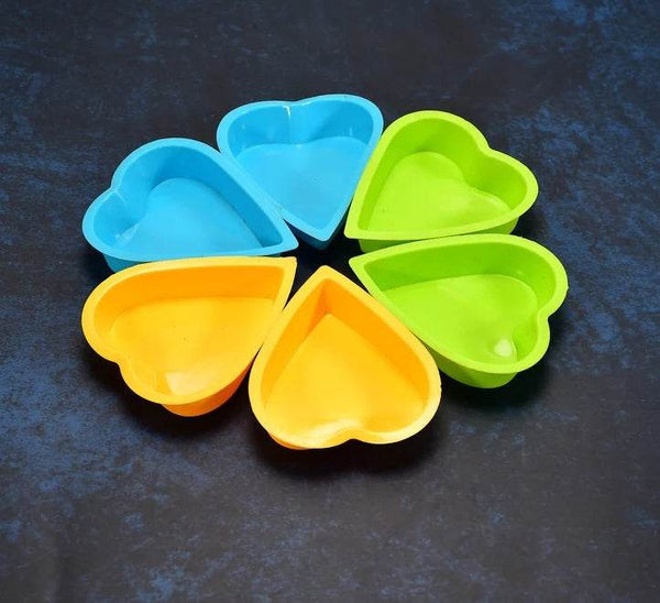 Heart-shaped Mold Silicone Mold Cake Mold Cake Tools Baking Tools Bakeware Cake Tool (pack of 6) - dailyneed.life