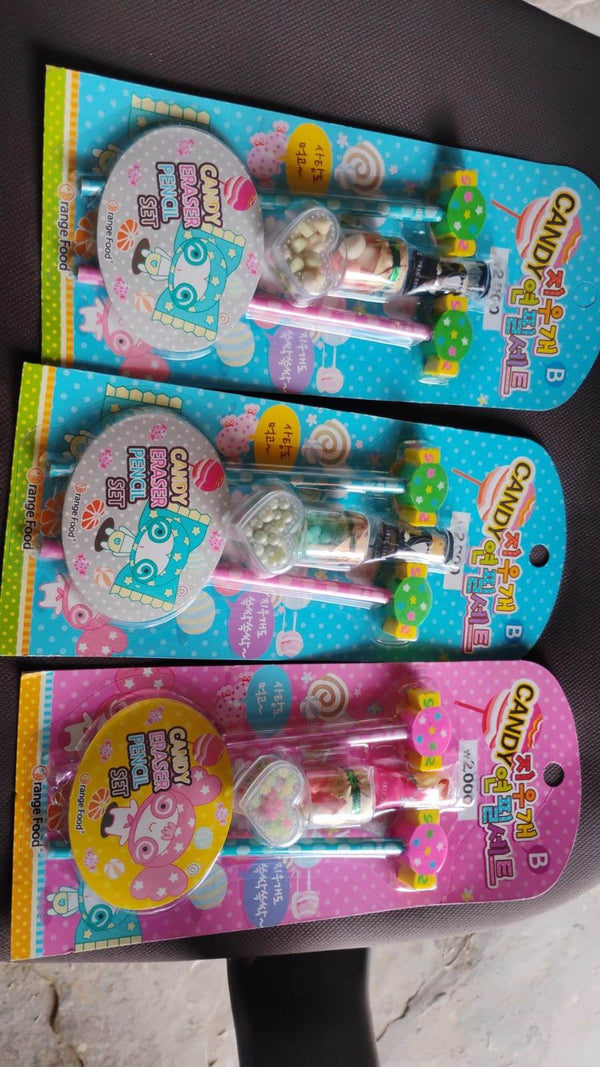 Fun Candy Design Pencil Set with Accessories (1 Set / Mix Design) - dailyneed.life
