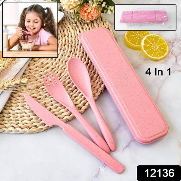 4 in 1 Travel Utensils Plastic Spoons and Forks Sets for Lunch Box (3 Pc With Case) - dailyneed.life