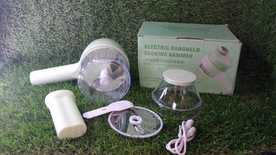 4 in 1 Handheld Electric Vegetable Cutter Set, Multifunction Mini Chopper Food Processor, Wireless Electric Garlic Mud Masher, for Garlic, Chili ,Onion, Ginger - dailyneed.life