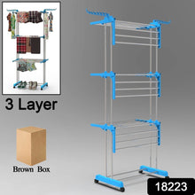 Premium Heavy Duty Stainless Steel 3 Layer Foldable Cloth Drying Stand (1 Set / With Brown Box) - dailyneed.life