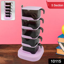 Rotating Spice Jars Vertical Rotatable Seasoning Box 5 Section / Tier With 5 Spoon (1 Set) - dailyneed.life