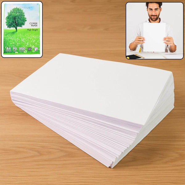 A4 Size High Bright Copier Paper – 70 GSM – Pack of 500 Sheets - dailyneed.life