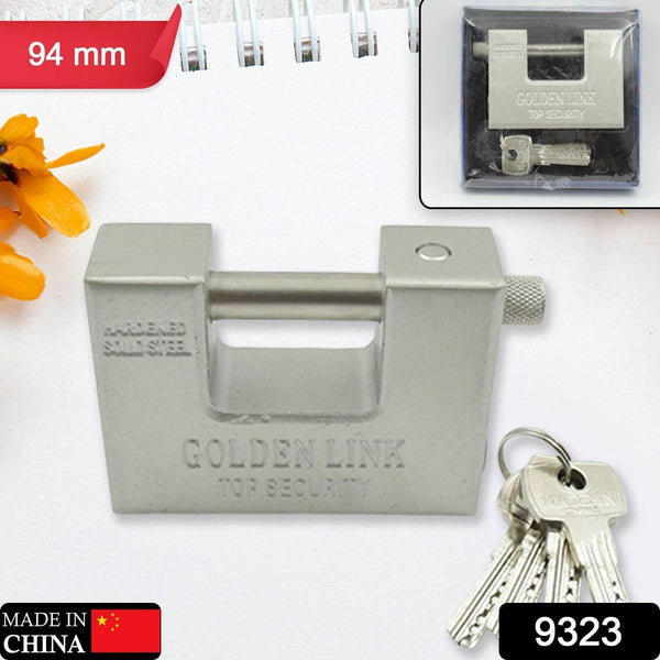 94mm Stainless Steel Padlock: Rectangular, Hardened Steel, 5 Keys - dailyneed.life