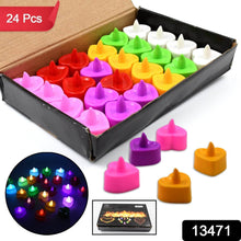 Heart Shape Battery Operated Tea Light LED Candles, for Decoration Use, Diwali (24 Pc Set) - dailyneed.life