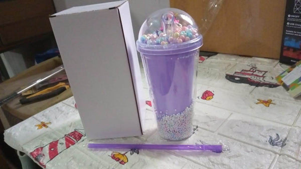 Design Printed Sipper Bottle With Toy, LED Glow Light, Double Wall Sipper Glass Water Bottle , Sipper Bottle With Straw For Girls And Kids for Boys and Girls School/Tuition/Gym (Pack of 1) - dailyneed.life