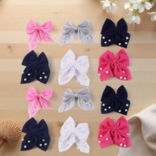 Hair Bow Knot Clip Suitable For Girls (12 Pc / Multicolour & Mix Design) Hair accessories - dailyneed.life