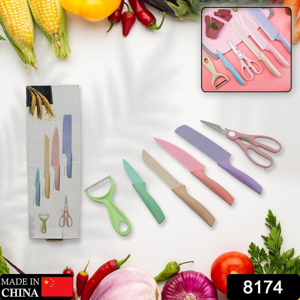 Corrugated 6Pc Kitchen Knife Set Professional Box Knife Set 6 Piece Forged Kitchen Knives with Box. - dailyneed.life