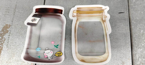 Plastic Transparent Small Jar Shaped Pouch With Zipper (1 Pc) - dailyneed.life