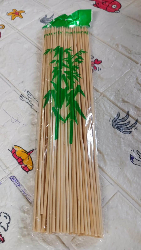 Camping Wooden Color Bamboo BBQ Skewers Barbecue Shish Kabob Sticks Fruit Kebab Meat Party Fountain Bamboo BBQ Sticks Skewers Wooden (30cm) - dailyneed.life