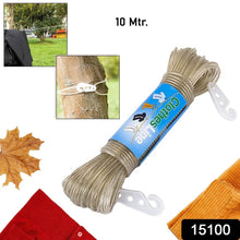 Clothesline Portable Travel Clothesline Adjustable with 2 Plastic Hooks (10 M Approx / 1 Pc) - dailyneed.life