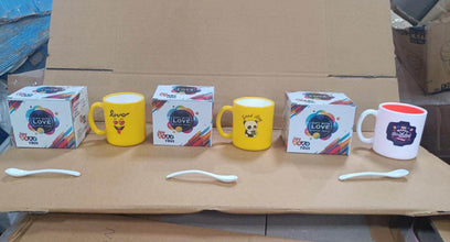 Mix Design & Color Coffee Mug With Spoon and box packing, Design Coffee Mug Used for Drinking and Taking Coffees and Some Other Beverages in All Kinds of Places (1 pc) - dailyneed.life