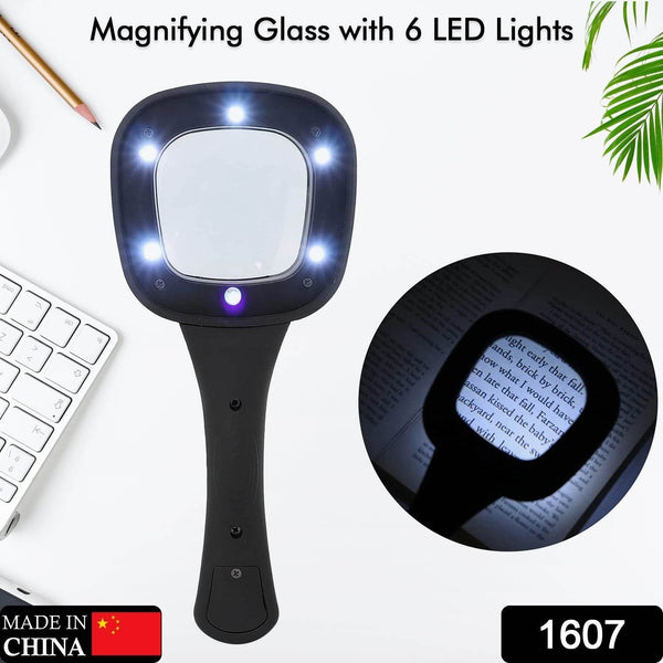Handheld LED Magnifying Glass – 6 Lighted Magnifier for Reading & Inspection - dailyneed.life