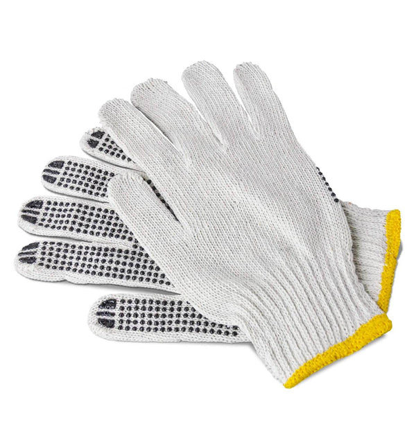 Unisex Knitted / Sewing Cotton Plain Hand Gloves Raw White - dailyneed.life