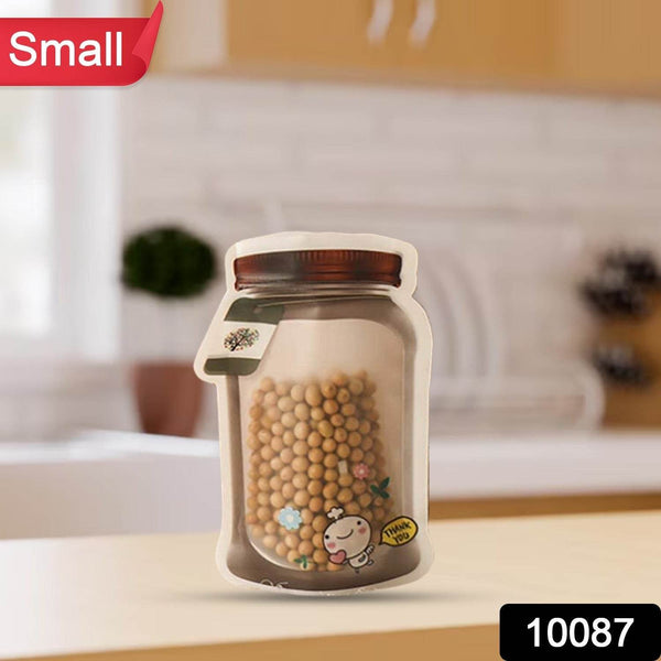 Plastic Transparent Small Jar Shaped Pouch With Zipper (1 Pc) - dailyneed.life