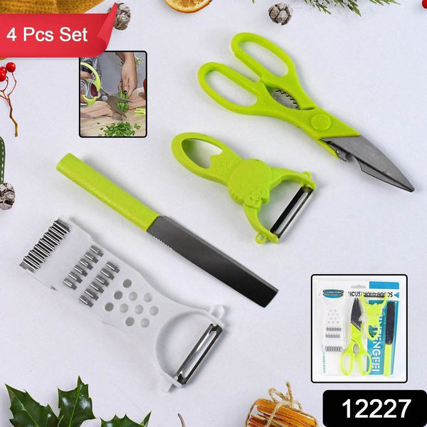 4-Piece Kitchen Cutting Set: Scissors, Peeler, Grater / Slicer, and Knife - dailyneed.life