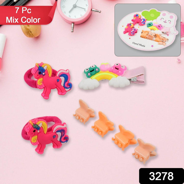 Cute Cartoon Plush Hairpin Set (7 Pcs Set / Mix Colour), Hair accessories - dailyneed.life