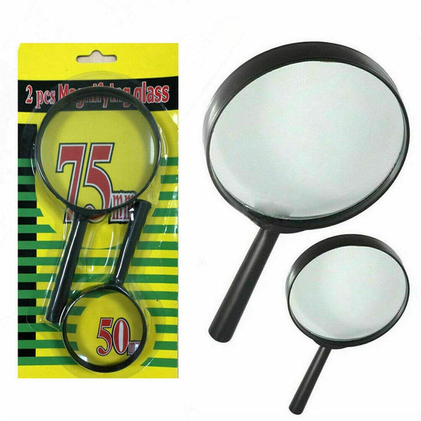 Magnifying Glass Lens – Dual-Sided Glass Magnifier for Reading & Eye Protection (75mm & 50mm, 2 Pc Set) - dailyneed.life