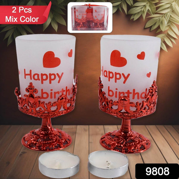 Tealight Holder Stylishly Shaped Candle Diya Stand Plastic Beautiful Design Festival, Diwali (2 Pc / Mix Design) - dailyneed.life
